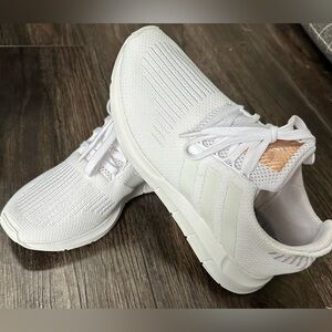 Adidas All-White Athletic Shoes Swift Run